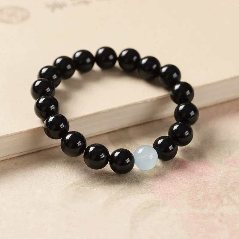 Ancient Jewelry Obsidian Jade Bracelets Unisex-8