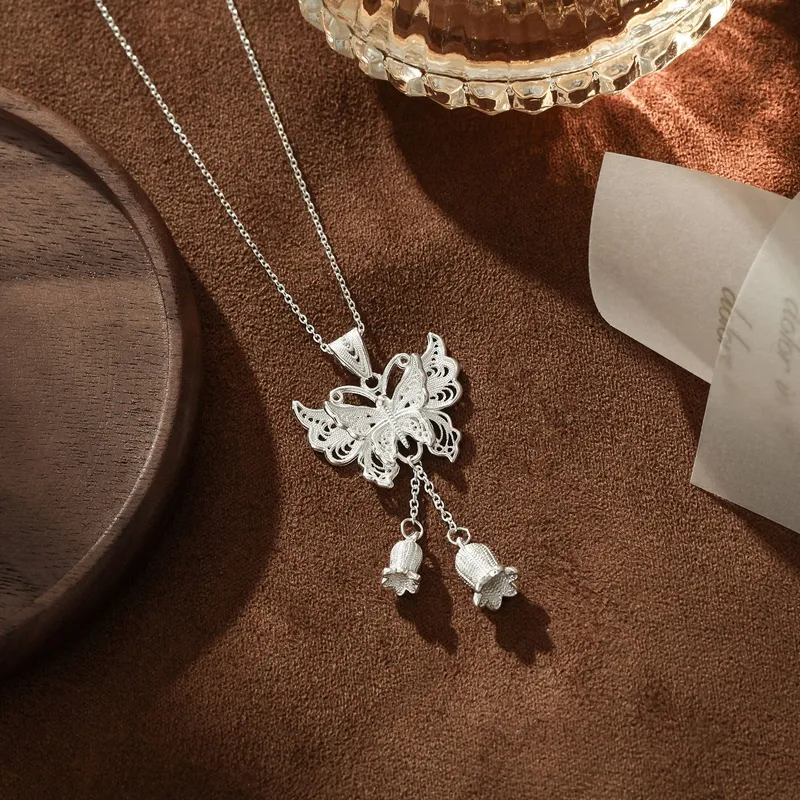 Ancient Jewelry S999 Fine Silver Necklaces Women's-2