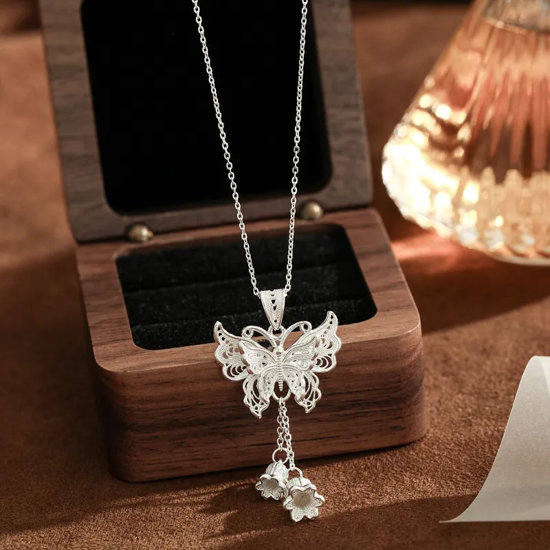 Ancient Jewelry S999 Fine Silver Necklaces Women's-1
