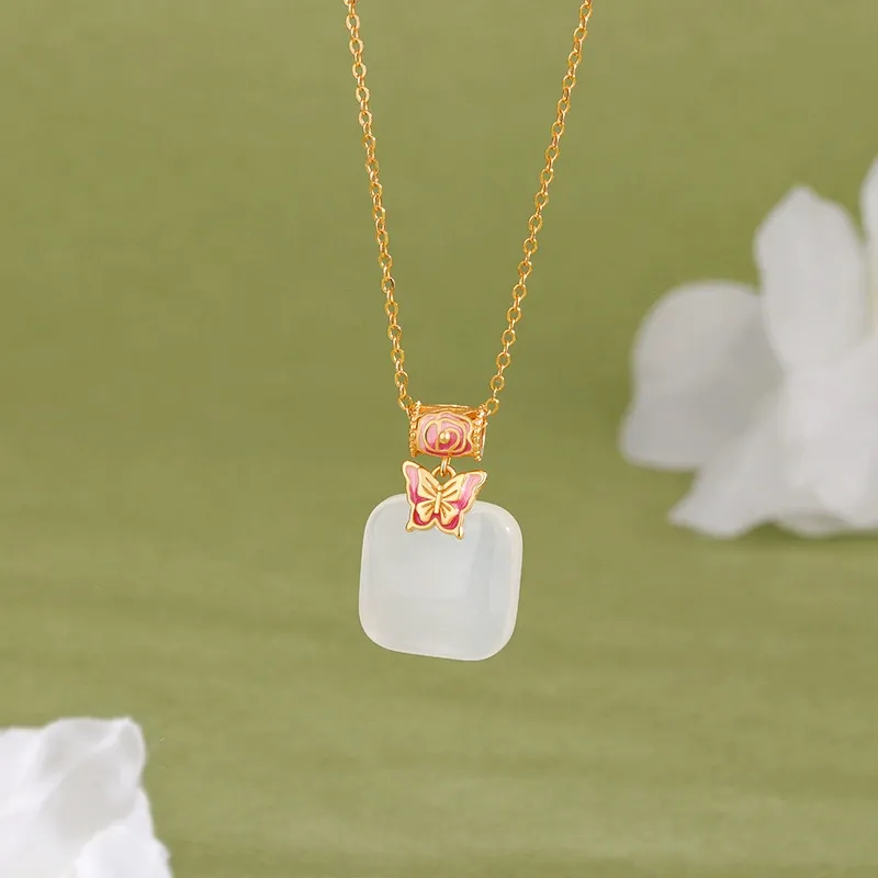 Ancient Jewelry Chalcedony Jade Necklaces Women's-2