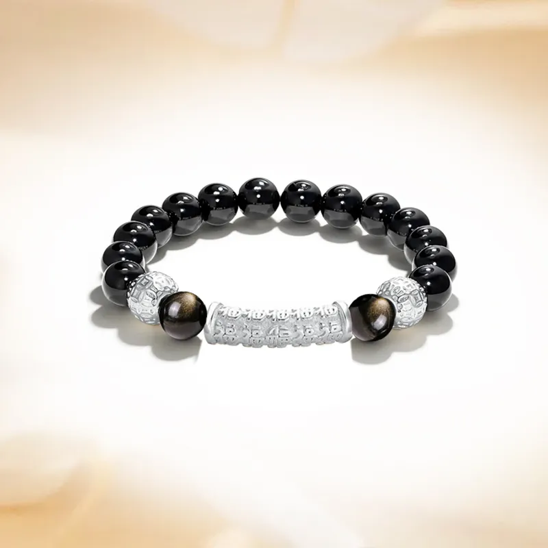 Ancient Jewelry Obsidian Bracelets Unisex-2
