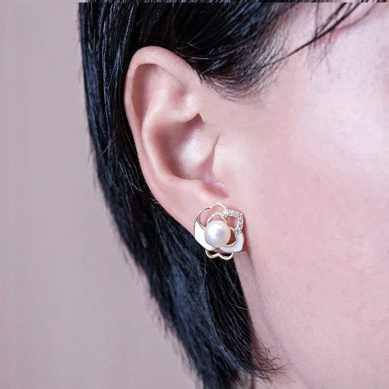 Ancient Jewelry Pearl Stud Earrings Women's-1
