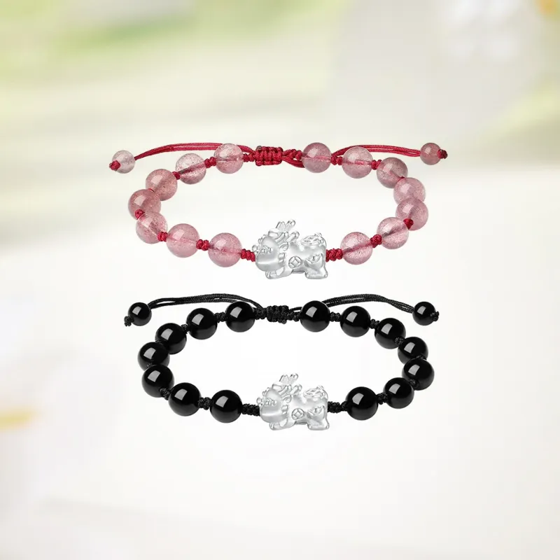 Ancient Jewelry Obsidian Jade Bracelets Unisex-7