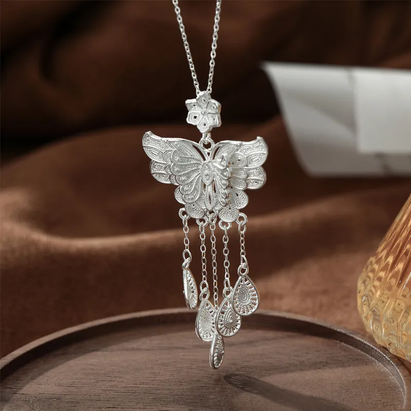 Ancient Jewelry S999 Fine Silver Necklaces Women's-2