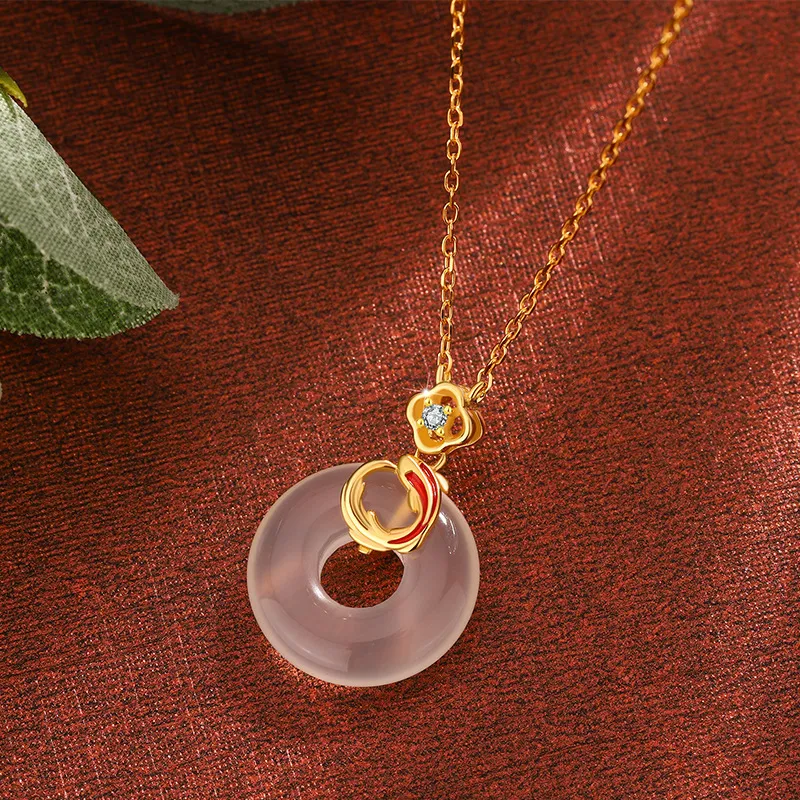 Ancient Jewelry Chalcedony Jade Necklaces Women's-5