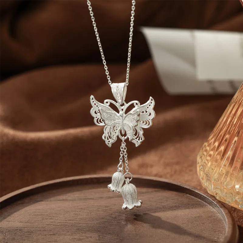 Ancient Jewelry S999 Fine Silver Necklaces Women's-3