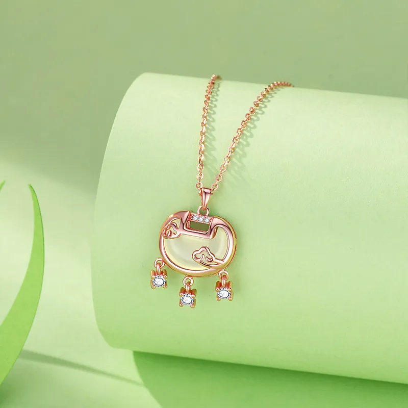 Ancient Jewelry Chalcedony Jade Necklaces Women's-5