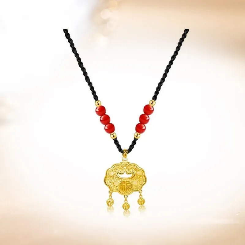 Ancient Jewelry S999 Fine Silver Necklaces Women's-5