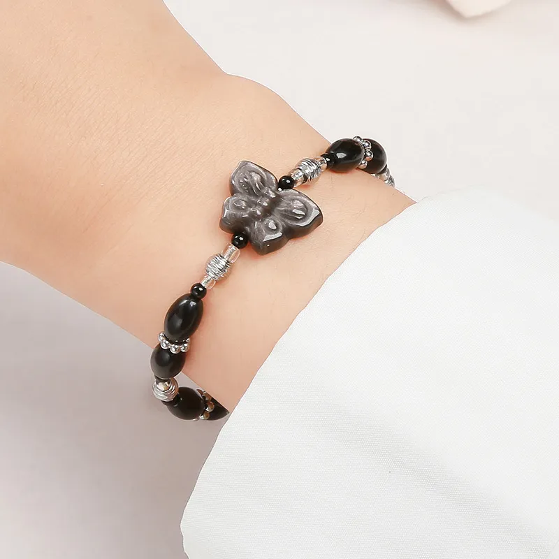 Ancient Jewelry Obsidian Bracelets Women's-1