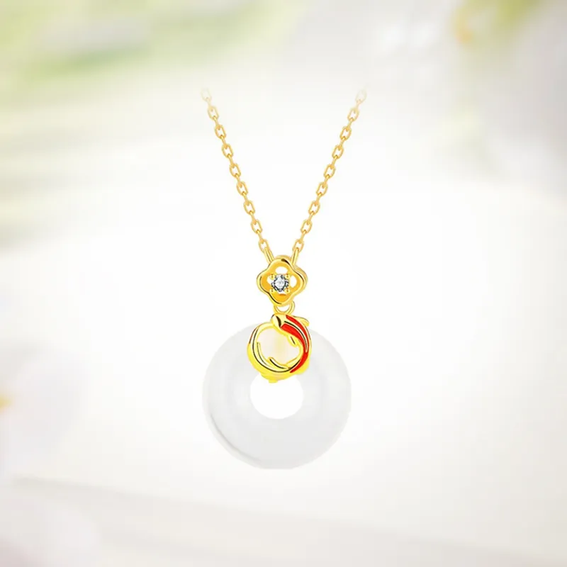 Ancient Jewelry Chalcedony Jade Necklaces Women's-4