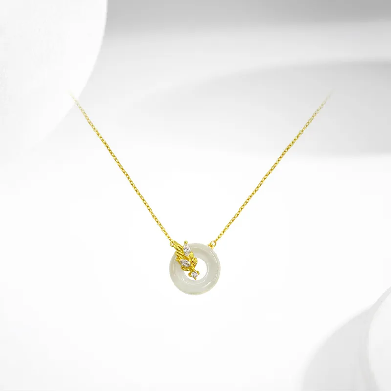 Ancient Jewelry Chalcedony Jade Necklaces Women's-4