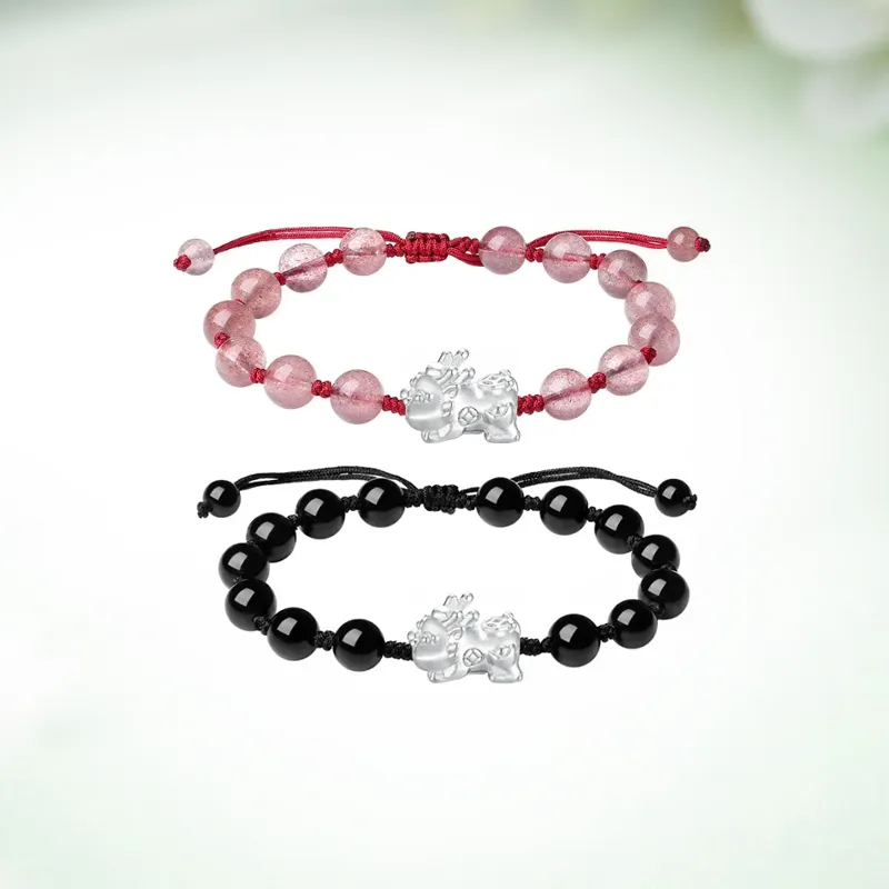 Ancient Jewelry Obsidian Jade Bracelets Unisex-8