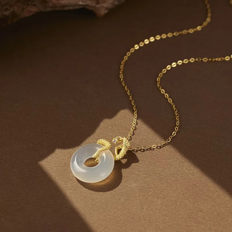 Ancient Jewelry Chalcedony Necklaces Women's-2