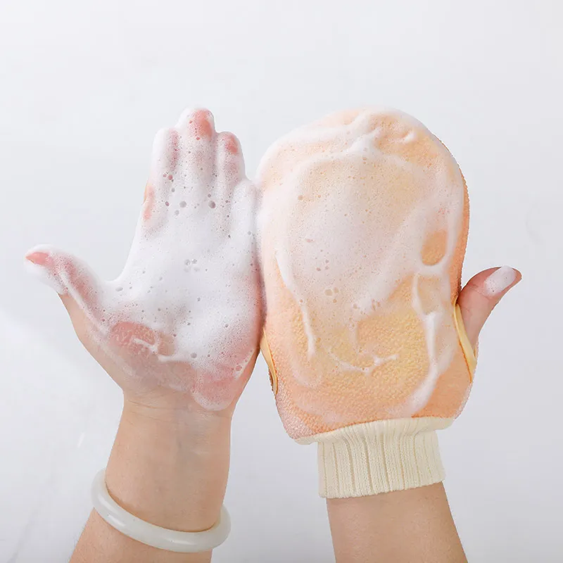 JINGLINGLONG Bath Scrub Sponge With Mud Cleaning Tool Thickened Double Sided Matte Adults Bathing Glove For Home Use-3