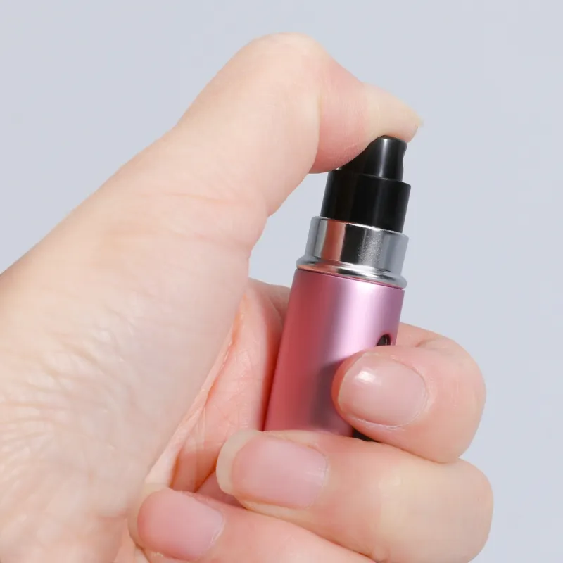JINGLINGLONG Perfume Refillable Bottom Travel Portable Push Button Spray Bottle Empty Container-2