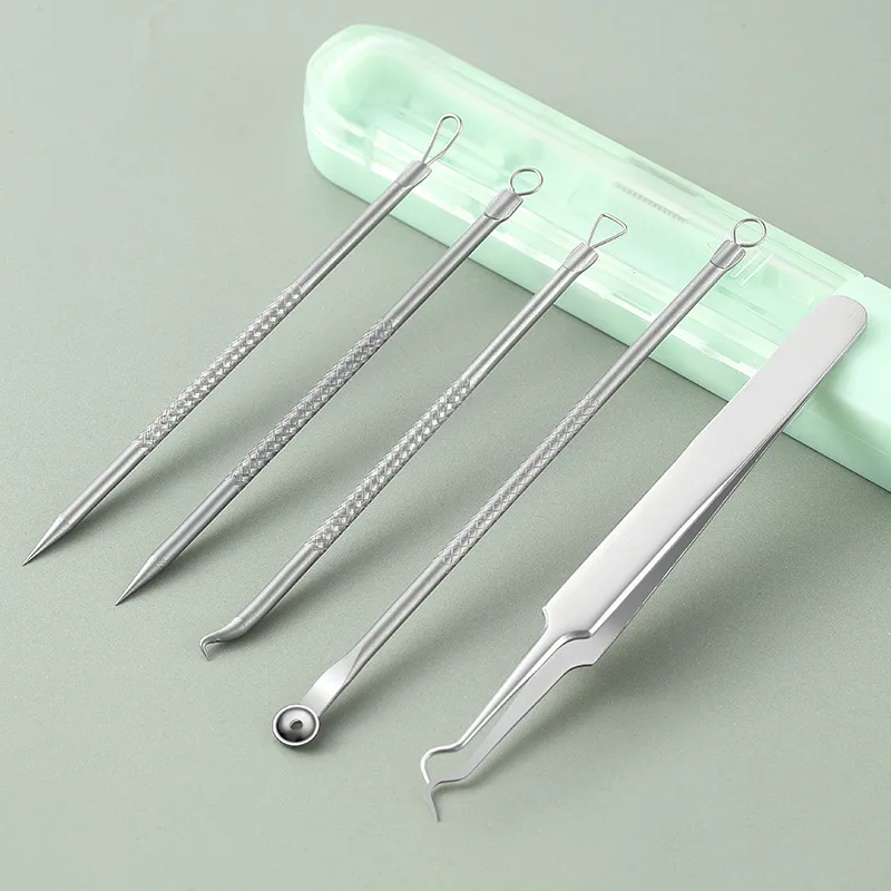 JIAOXUEFEI Pimple Extractor Set With Blackhead Removal Tweezers Acne-Fighting Tools And One Twist-off Pimple Extractor-5
