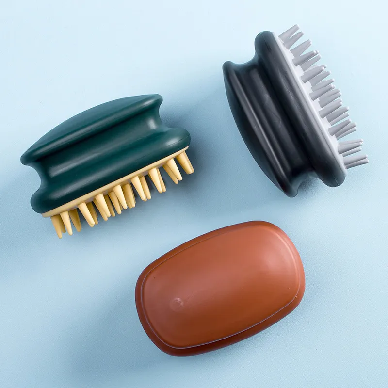 JINGLINGLONG Airbag Massage Cleaning 2-in-1 Silicone Gel Nail Expert Head Spa Long Comb Massage Comb Shampoo Brush-1