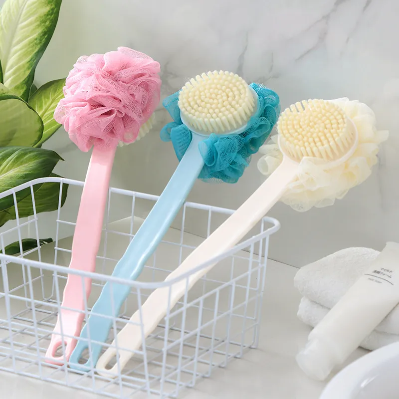 JIAOXUEFEI Bathing Scrubber Long Handle Soft Bristle Scrub Brush For Body Cleansing And Back Massage-2