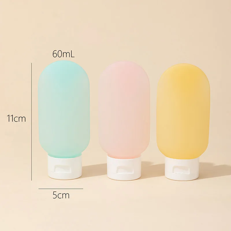 JINGLINGLONG Travel Storage Bag Sample Organizer 2 Pcs Set With Dosing Bottles For Shower Gel Portable-4