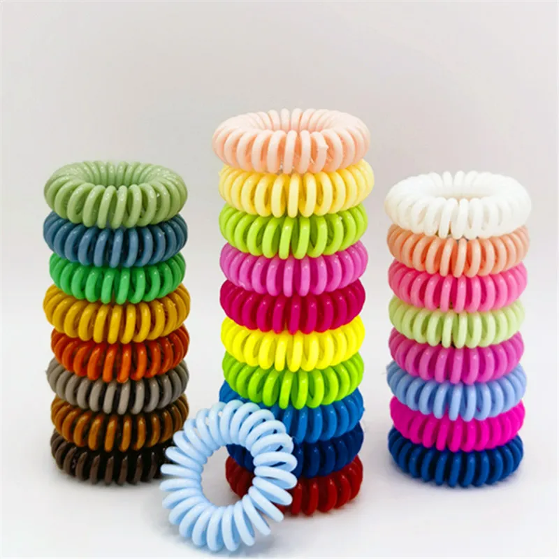YUELEJI Small Size Telephone Wire Hair Tie 10 Pcs With Elastic OQ Classic And Versatile-2