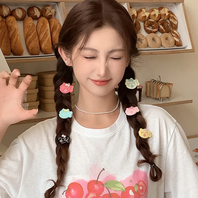 JIAOXUEFEI Cat Acrylic Accessory Hair Clip Hair Accessory Side Clip Forehead Style-1