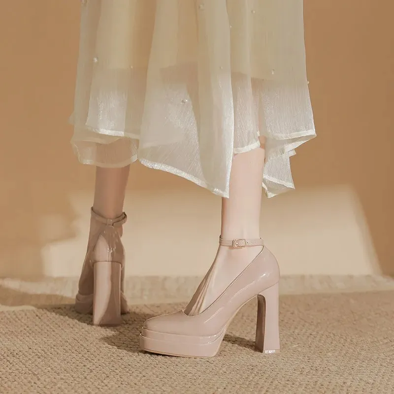 CVOJOO Chunky Heel High Heels Women's-14