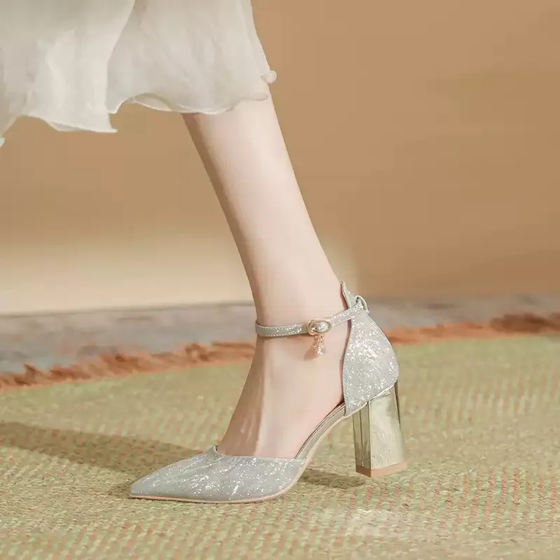 CVOJOO Chunky Heel High Heels 7cm Women's-4