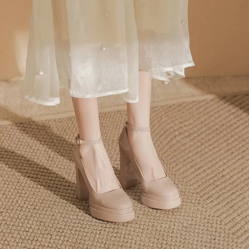 CVOJOO Chunky Heel High Heels Women's-12