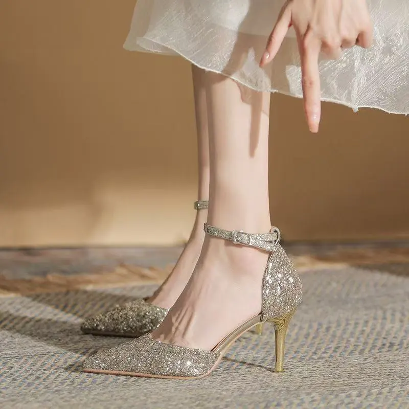 CVOJOO Slim Heel High Heels 7cm Women's-8
