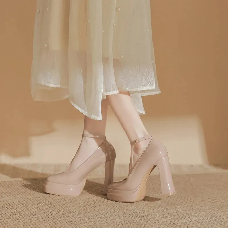 CVOJOO Chunky Heel High Heels Women's-13