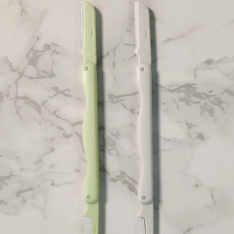 KEQI Dual Head Eyebrow Razor Long Micro-Distance Safety Blade With Scratch Protection 1 Pack-2