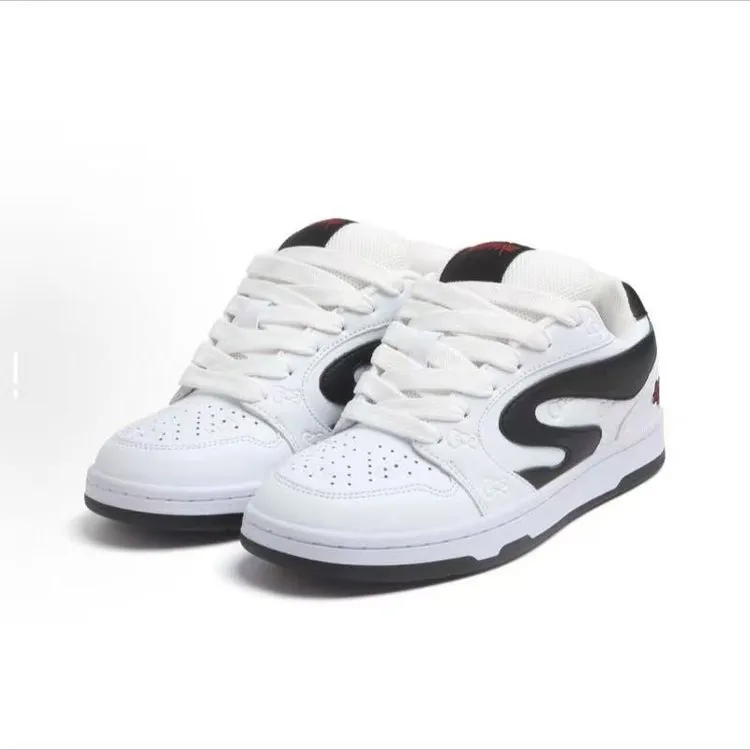 GULIA Low Top Skateboard Shoes Women's Reproduction White Black-1