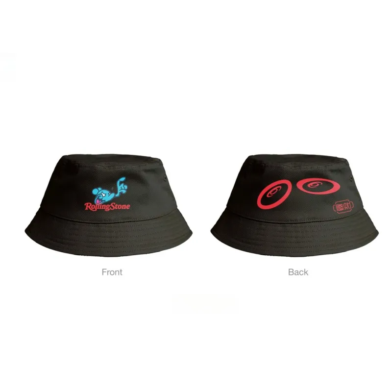 Rolling Stone Polyester Bucket Hats Unisex Black-2