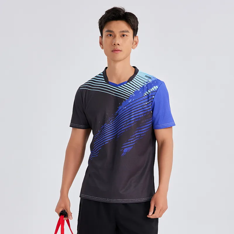 RSL Badminton Jerseys Unisex Black/Blue-2
