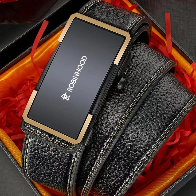 ROBINHOOD Cow Split Leather Belts Men's Width 3.5CM-2