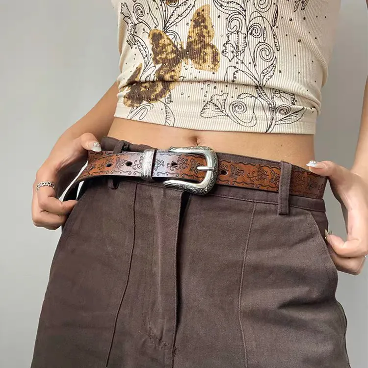 ROBINHOOD Cow Split Leather Belts Women's Width 2.8CM-3
