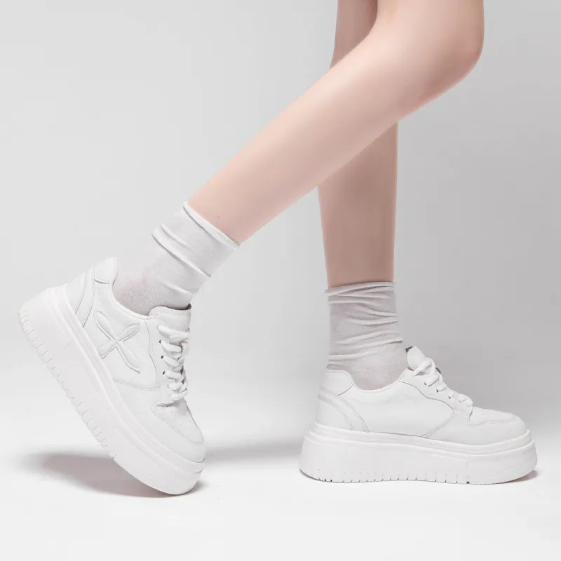 JEANSWEST Cushioning, Waterproof, Slip Resistant Low Top Skateboard Shoes Women's White-4