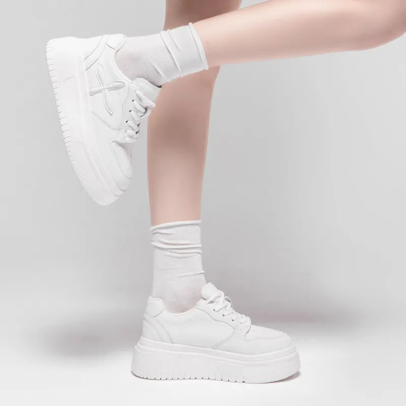 JEANSWEST Cushioning, Waterproof, Slip Resistant Low Top Skateboard Shoes Women's White-3