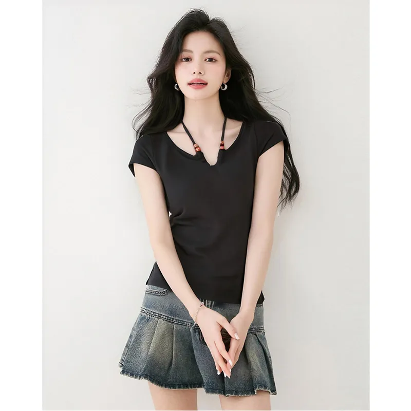 SYEEE WITH U T Shirts Women's Black-5