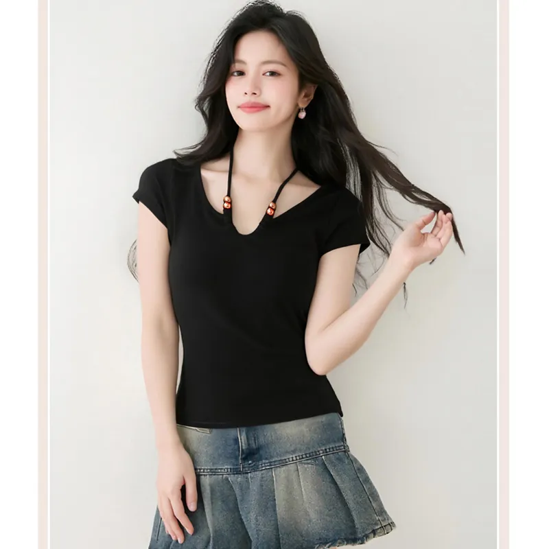 SYEEE WITH U T Shirts Women's Black-3