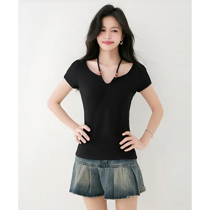 SYEEE WITH U T Shirts Women's Black-4