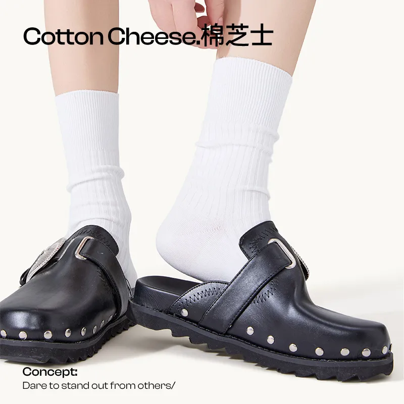 COTTON CHEESE Mid Calf Socks Women's 5 Pack-2