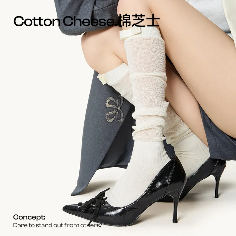 COTTON CHEESE Calf Socks Women's-2