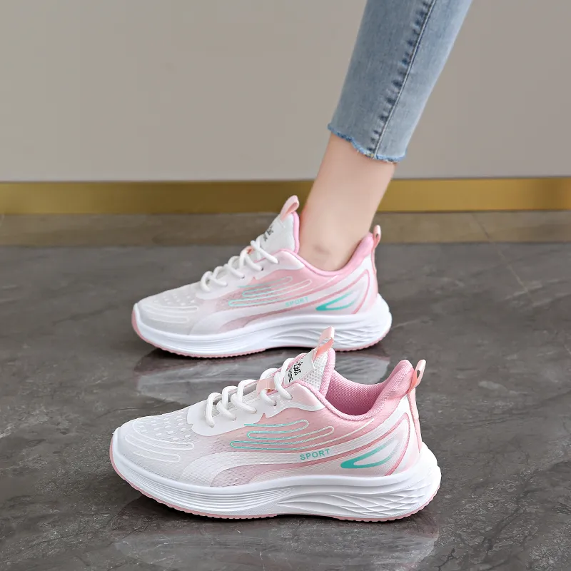 LONGDUIZHANG Running Shoes Women's Low Top Yellow/Pink/Purple-9