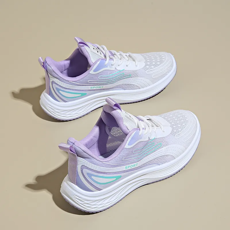 LONGDUIZHANG Running Shoes Women's Low Top Yellow/Pink/Purple-12