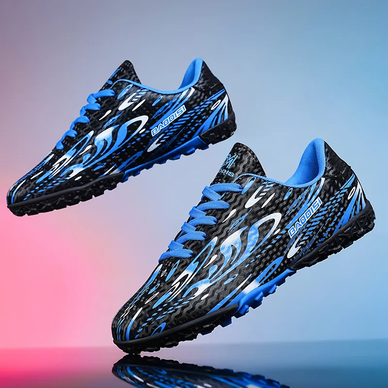 LONGDUIZHANG Soccer Shoes Unisex Low Top Orange Red/Black Gold/Black Sky Blue/White Gold-7