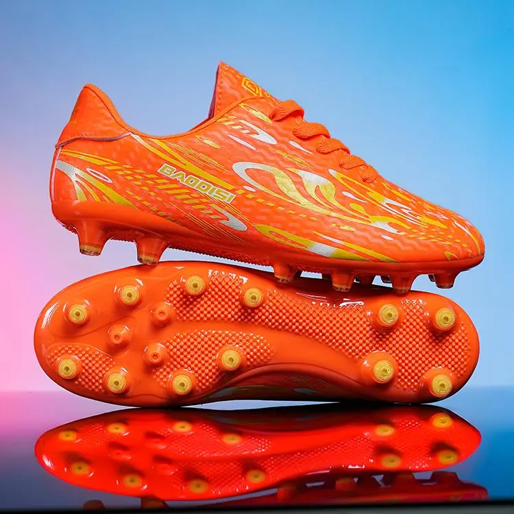 LONGDUIZHANG Soccer Shoes Unisex Low Top Orange Red/Black Gold/Black Sky Blue/White Gold-25