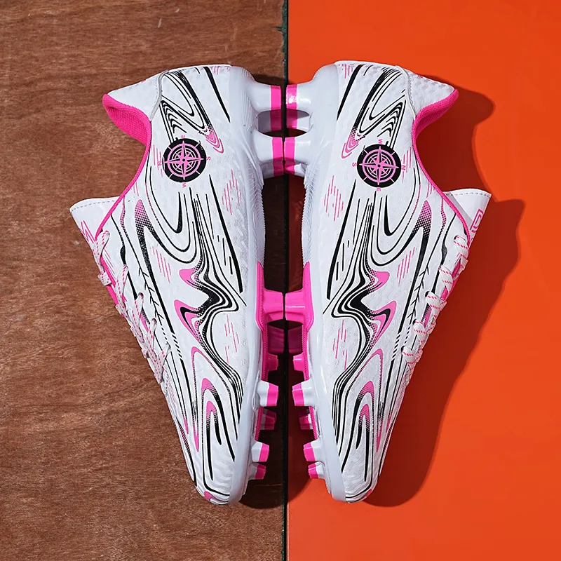 LONGDUIZHANG Soccer Shoes Unisex Low Top Black Sky Blue/Black Pink/White Moon/White Gold-11