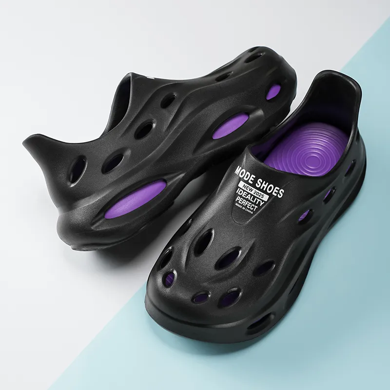 LONGDUIZHANG Clogs Unisex White Green-7