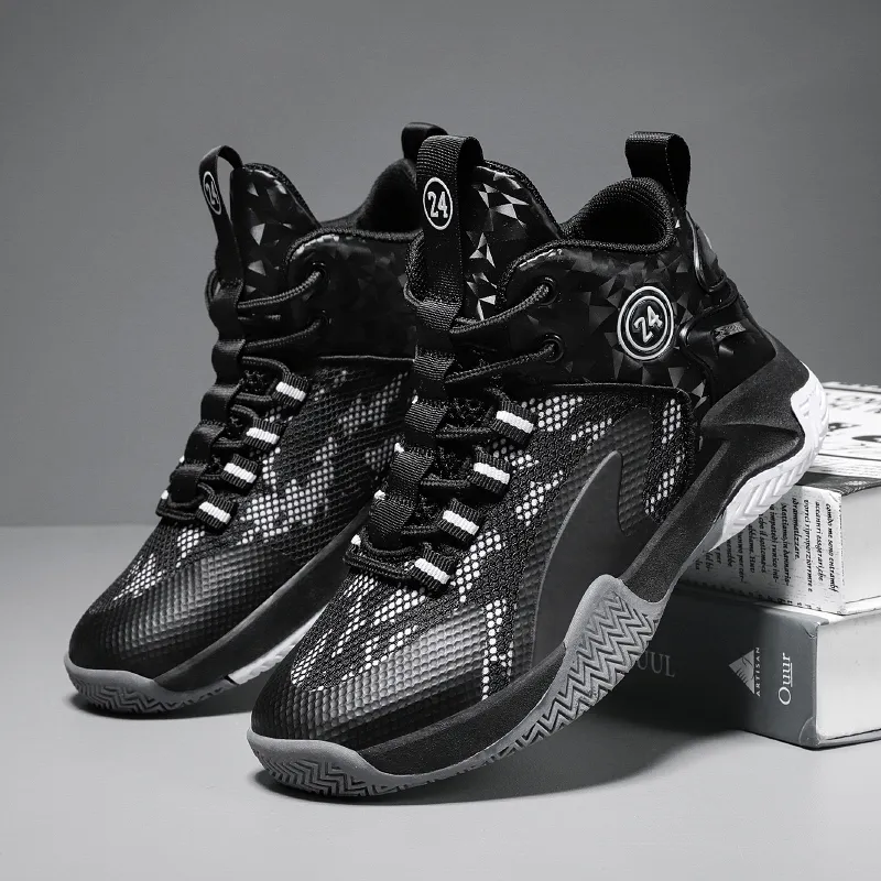 LONGDUIZHANG Cushioning, Slip Resistant, Abrasion Resistant, Support, Breathable High Top Basketball Shoes Unisex-25